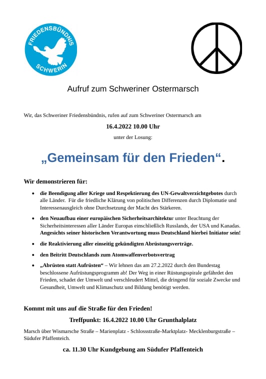 Schwerin Schweig Nicht | DEMO - Für lebenswertere Zukunft | Für freie Gesundheit | Frieden & Zusammenhalt | Gemeinsam durch alle Krisen